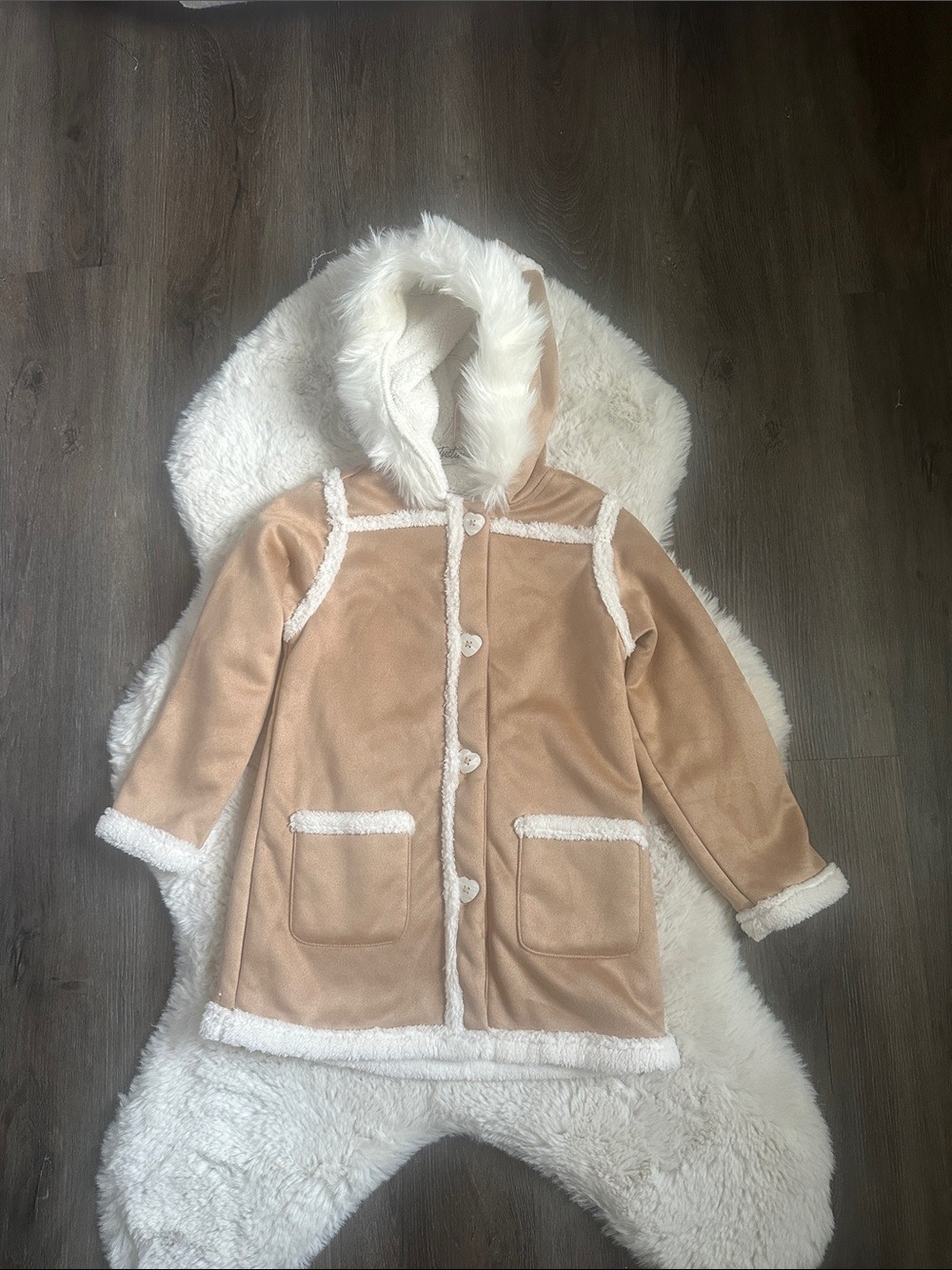 Gymboree Faux-Suede Hooded Coat Girls 5T